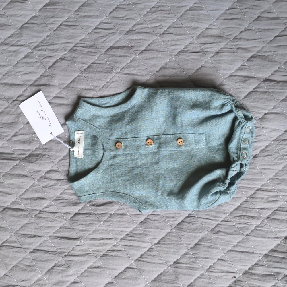 Linen Newborn Romper